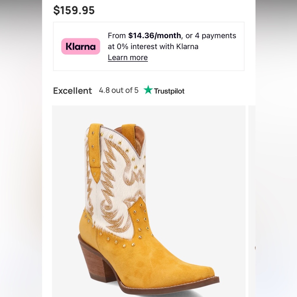 Dingo Yellow and Tan Western Boots